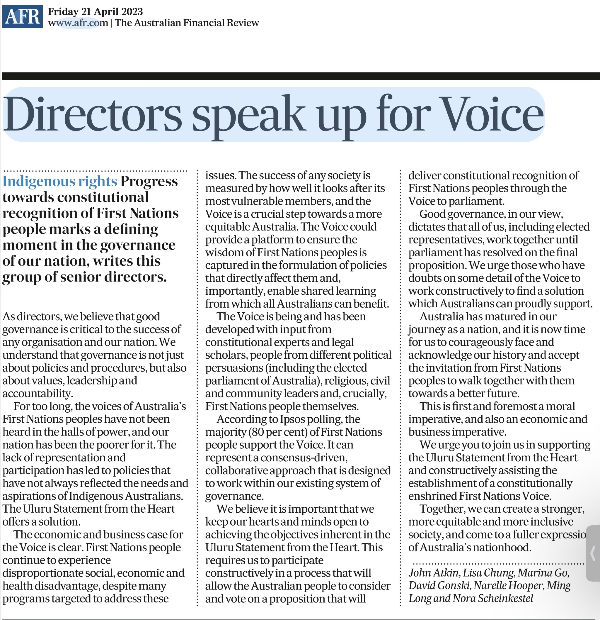 screen shot of article