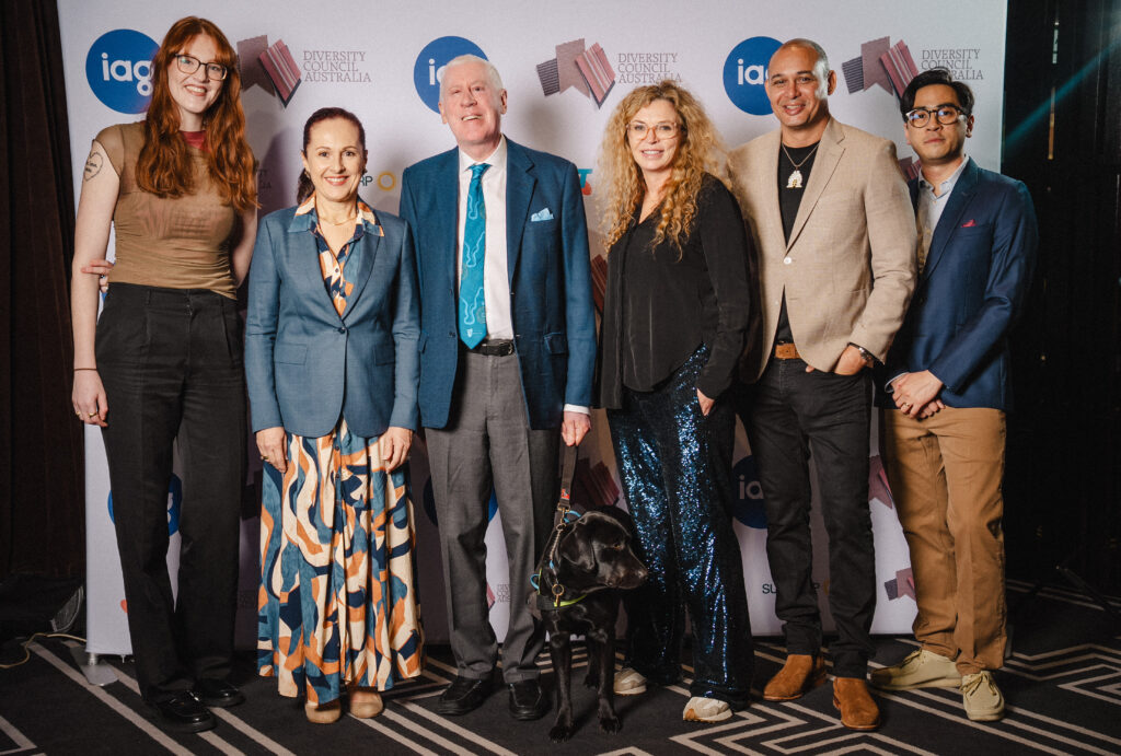 Image of Lou wall, Niki Kesoglou, Graeme Innes AM, Dee Madigan, Thomas Mayo and Michael Hing