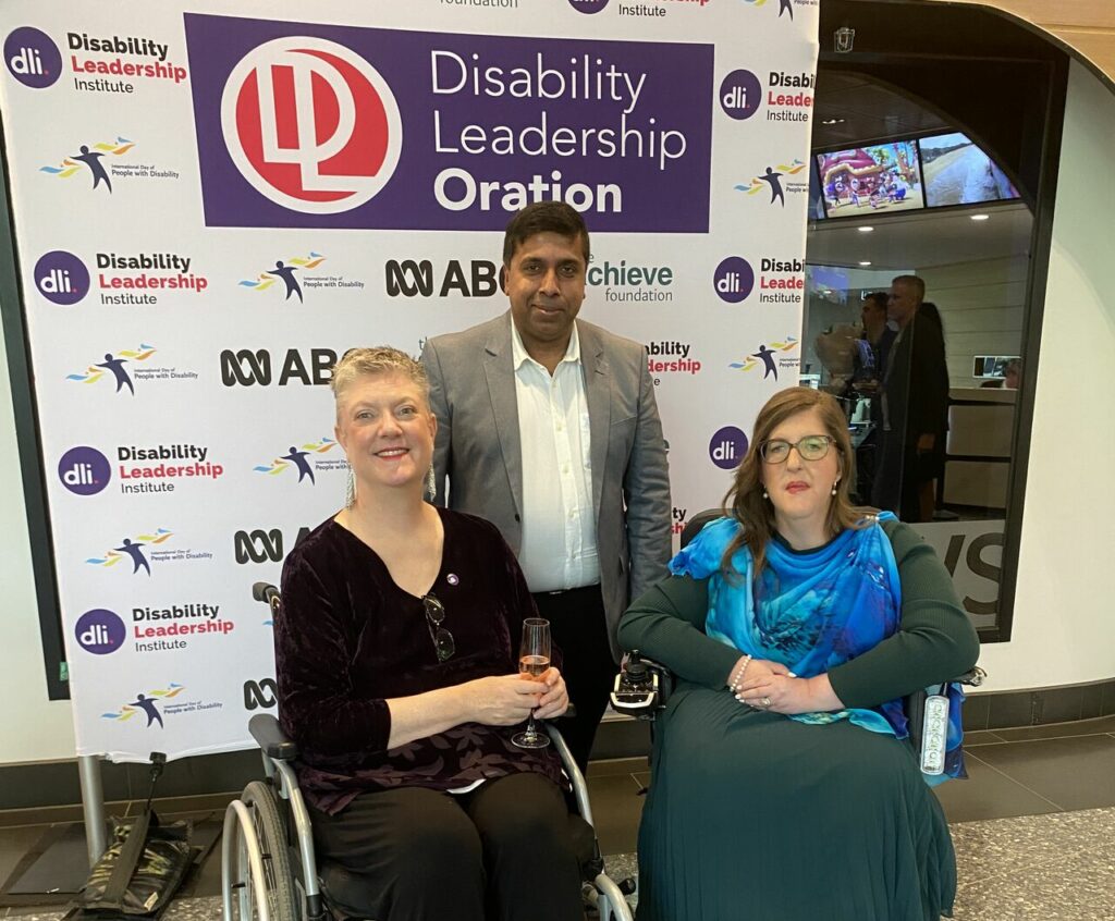 Disability Leadership Institute CEO Christina Ryan, Primal Fernando from VDWC, Natalie Wade - Orator