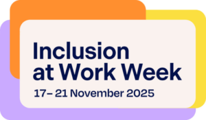 DCA's Inclusion at Work Week 2025 logo in a horizontal rectangle format.