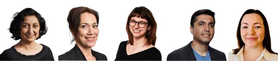 Manisha Amin, Jane O'Leary, Emma Henningsen, Kenny Singh and Courtney Pond